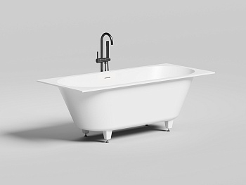 Ванна из литьевго мрамора Salini ORNELLA 103511G 180х80 встраиваемая прямоугольная с ножками